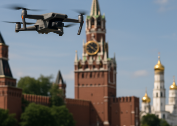 Ucrania lanza drones a 15 km del Kremlin