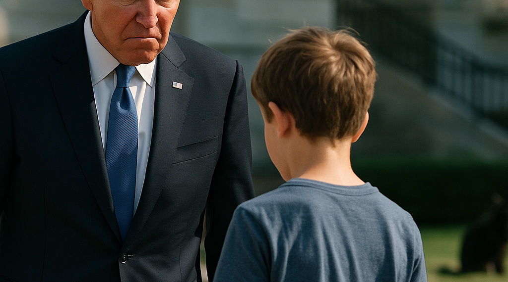 Un presidente enfadado con un niño
