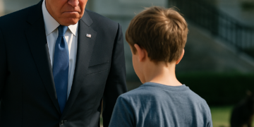 Un presidente enfadado con un niño