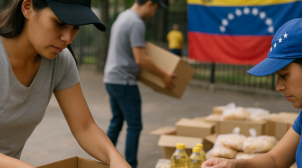 Venezolanos en Colombia reúnen ayuda