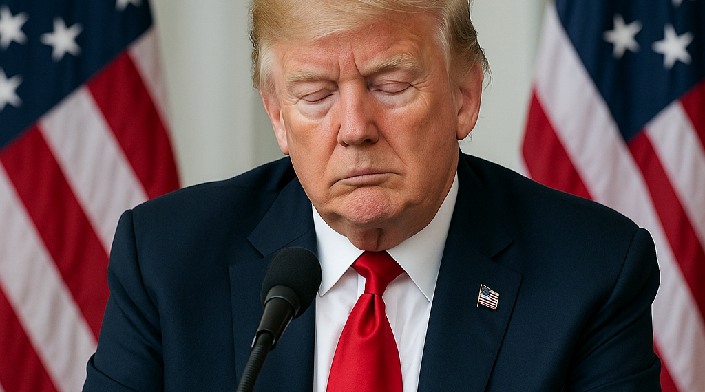¿Se duerme Donald Trump en esta rueda de prensa?