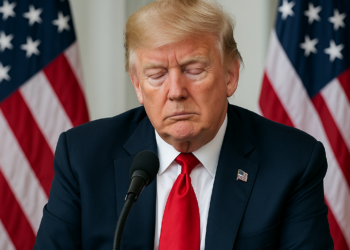 ¿Se duerme Donald Trump en esta rueda de prensa?