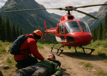Cae, se empala con su bastón de senderismo y camina seis horas para salvarse en las montañas de Montana