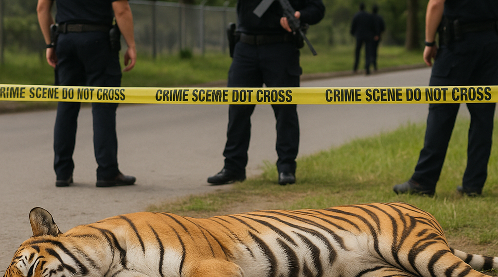 Mataron agentes a tigre que atacó a veterinarios en rescate