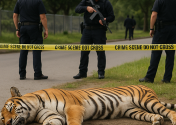Mataron agentes a tigre que atacó a veterinarios en rescate