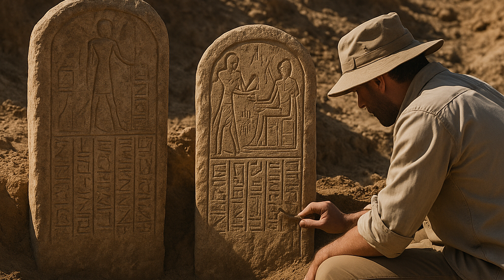 Archeologists Find Ancient Egyptian Tombstones Depicting Human Figures