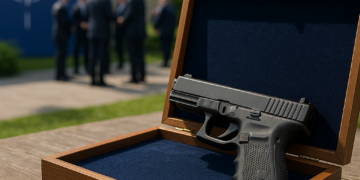 Así es el revolver que Erdogán entregó a cada líder tras la cumbre de la OTAN