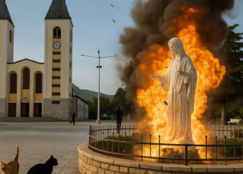 Profanan el santuario de Medjugorje (Bosnia): queman el altar de su iglesia y vandalizan las estatuas de la Virgen