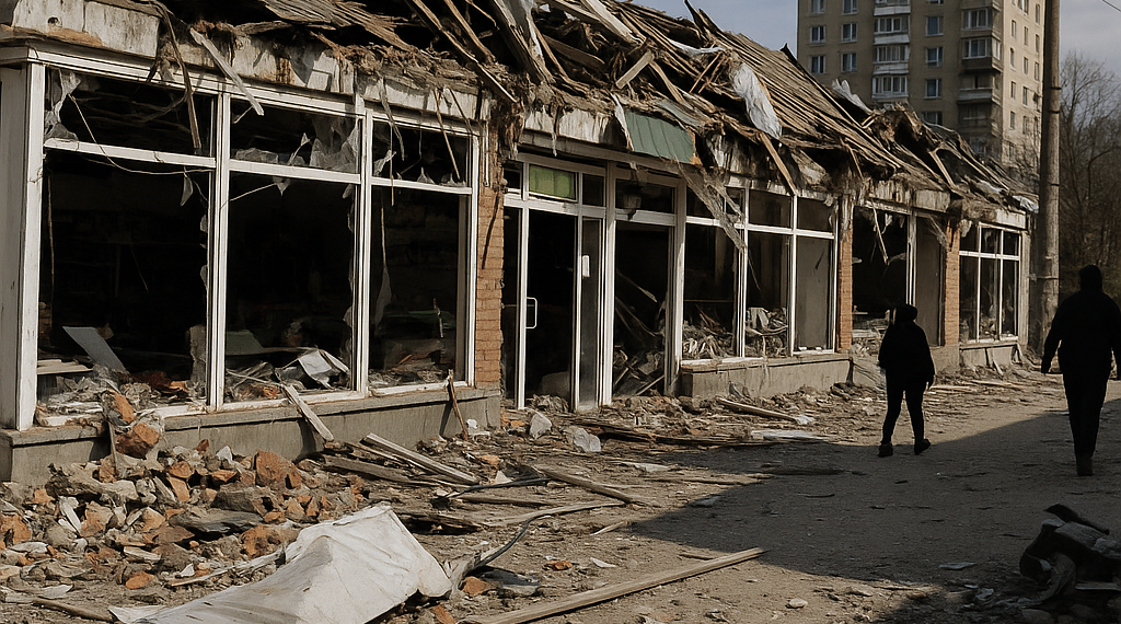 Rusia bombardeó una zona comercial en Ucrania: al menos dos muertos y más de 20 heridos