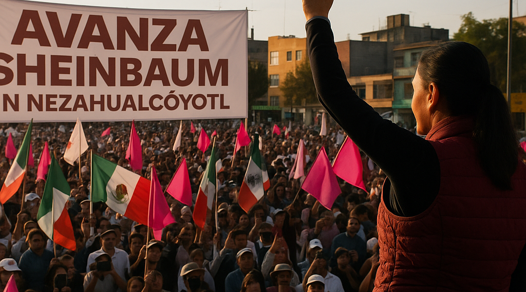 Sigue Sheinbaum partido de México en Nezahualcóyotl