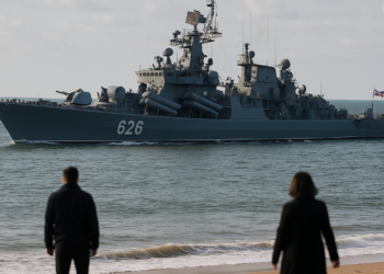 Un buque de guerra ruso realiza maniobras con fuego real en el Canal de la Mancha