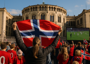 Eufóricos festejos en Oslo tras la histórica clasificación de Noruega a los cuartos de final del Mundial