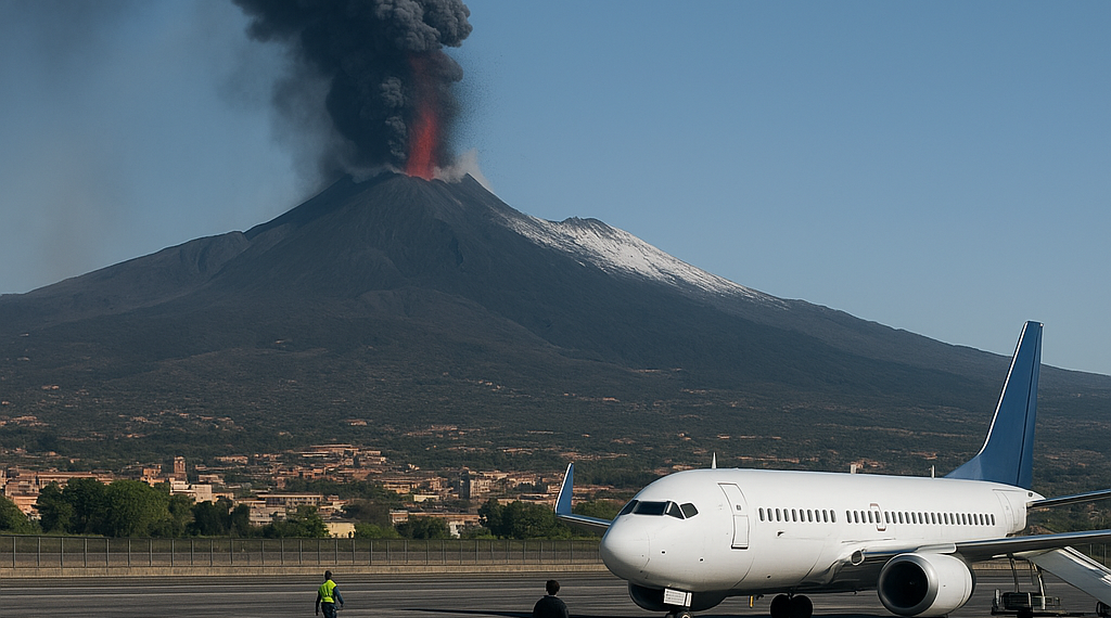 La actividad eruptiva del volcán Etna obliga a cerrar parte del espacio aéreo de Sicilia