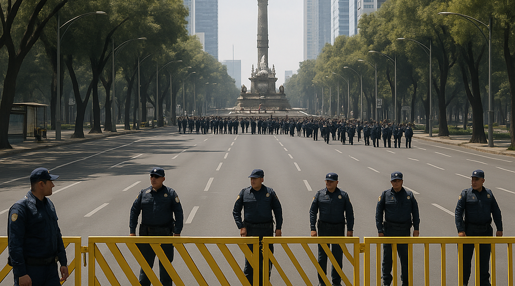Inician cierres viales; despliegan 6 mil policías en Reforma