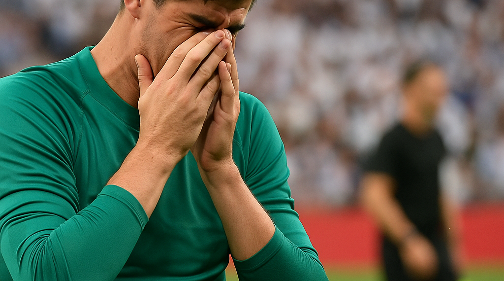 Courtois se marcha entre lágrimas tras sufrir una lesión ante España