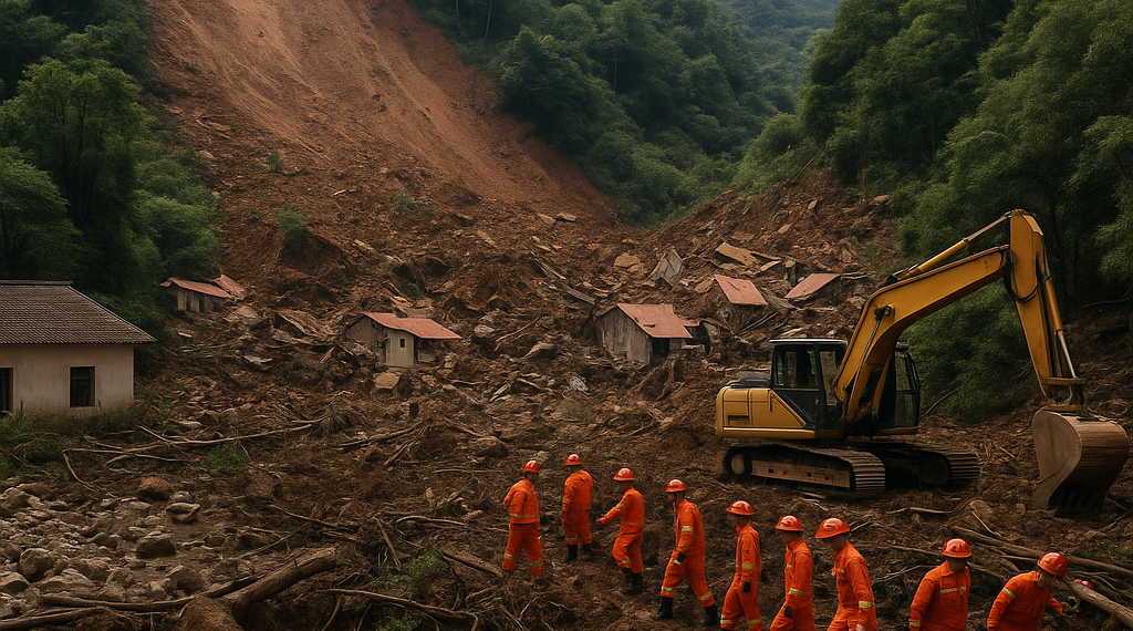 Un corrimiento de tierra en China dejó ocho muertos, 34 desaparecidos y más de 1.100 personas sin hogar