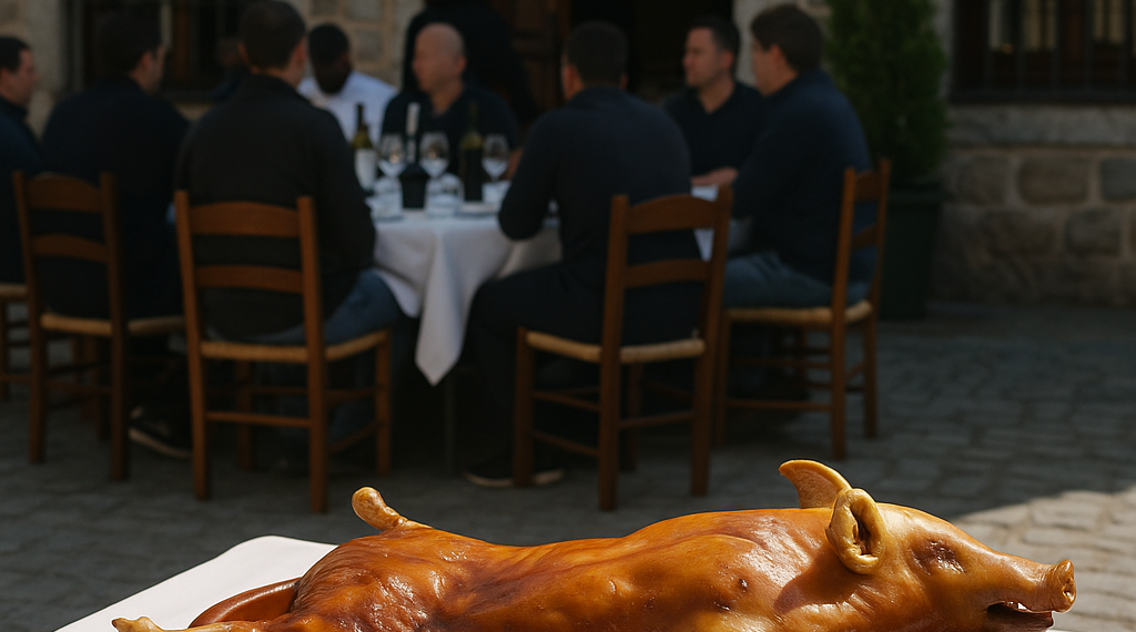 El Atlético cumple con la tradicional cena del cochinillo