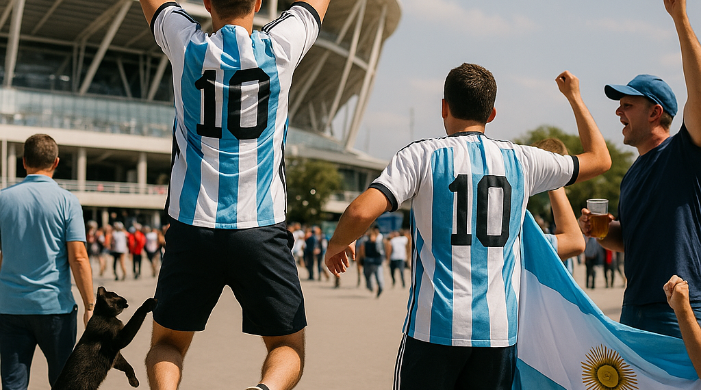 El cántico de "argentino el que no bote es" se coló en la fiesta del Mundial