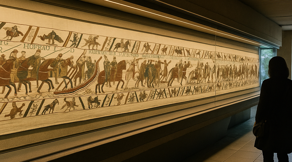 El tapiz de Bayeux llega al British Museum, de madrugada, y entre fuertes medidas de seguridad