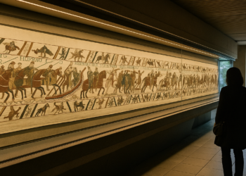 El tapiz de Bayeux llega al British Museum, de madrugada, y entre fuertes medidas de seguridad
