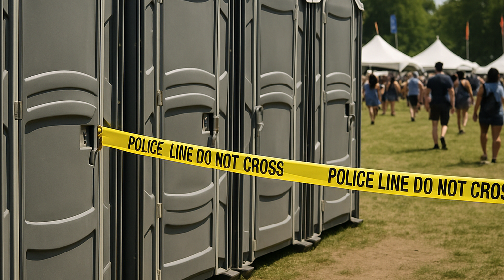 Hallan un bebé muerto en un baño portátil de un festival de música en Michigan