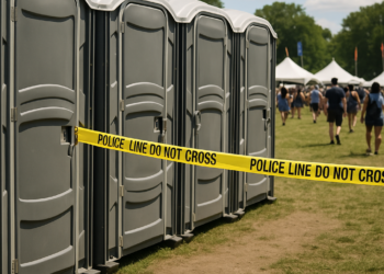 Hallan un bebé muerto en un baño portátil de un festival de música en Michigan