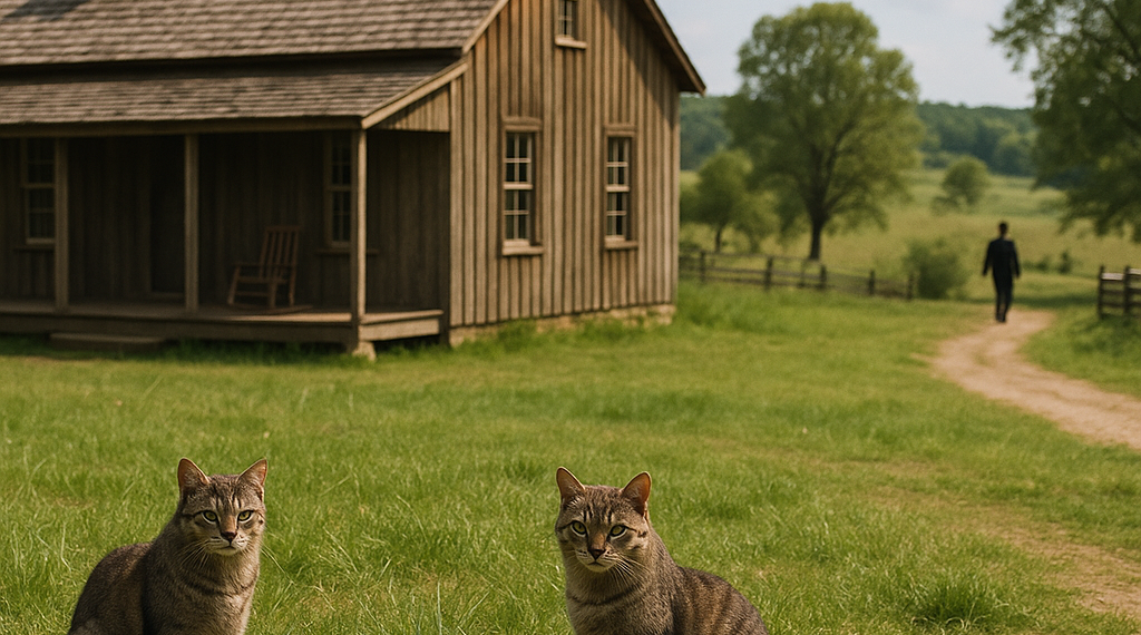 Crosby Fitzgerald as Caroline Ingalls, Luke Bracey as Charles Ingalls, Skywalker Hughes as Mary Ingalls, Alice Halsey as Laura Ingalls in "Little House on the Prairie." (Eric Zachanowich/Netflix © 2026)