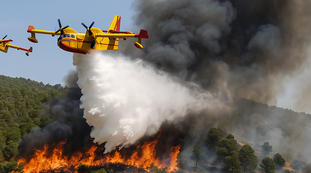 Europa moviliza cuatro aviones de Grecia e Italia para combatir los incendios en España
