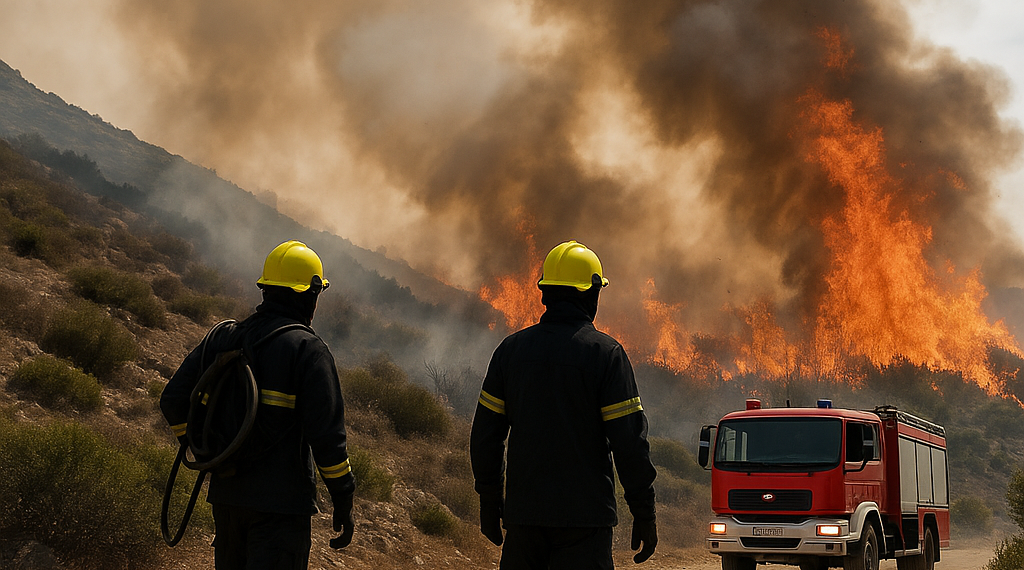 Mueren dos bomberos en un incendio forestal en la isla de Creta (Grecia)