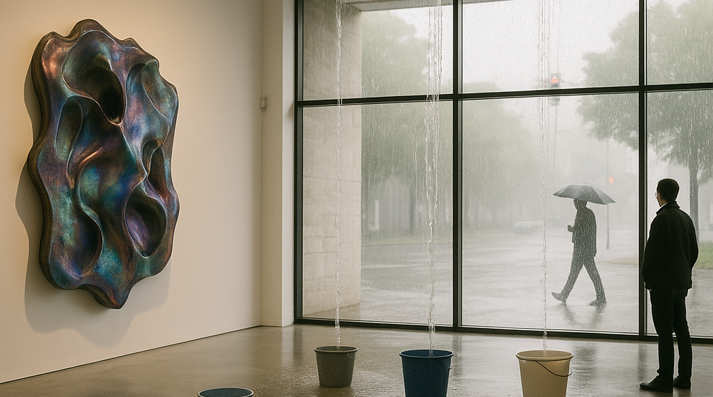 Leaks Spotted in New Museum Gallery with WangShui Work Amid Flash Flood Warning