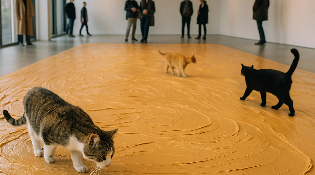 Completely nuts: Dutch gallery covers floor in peanut butter to honour late artist | Netherlands