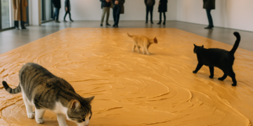 Completely nuts: Dutch gallery covers floor in peanut butter to honour late artist | Netherlands