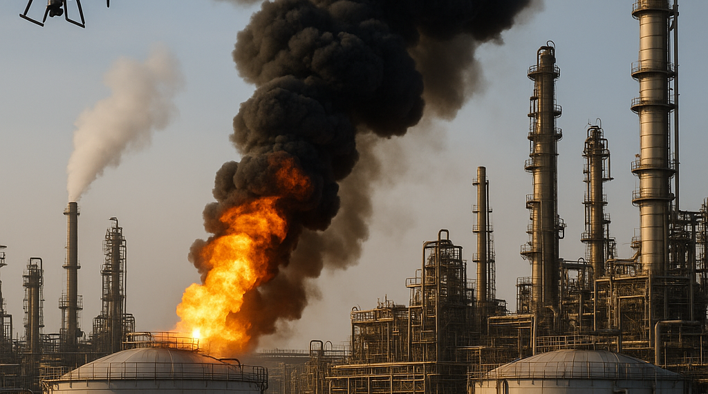 Atacan hutíes con drones petrolera de Arabia Saudita