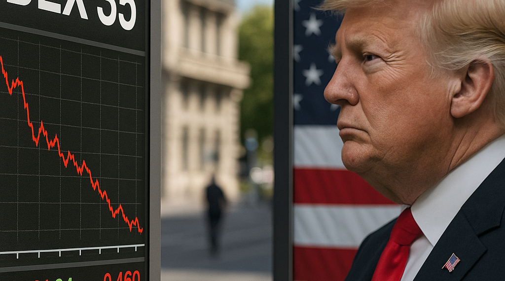 IBEX 35 se ve afectado por nueva amenaza comercial de Trump a España: Acciones de Santander, BBVA y Zara caen