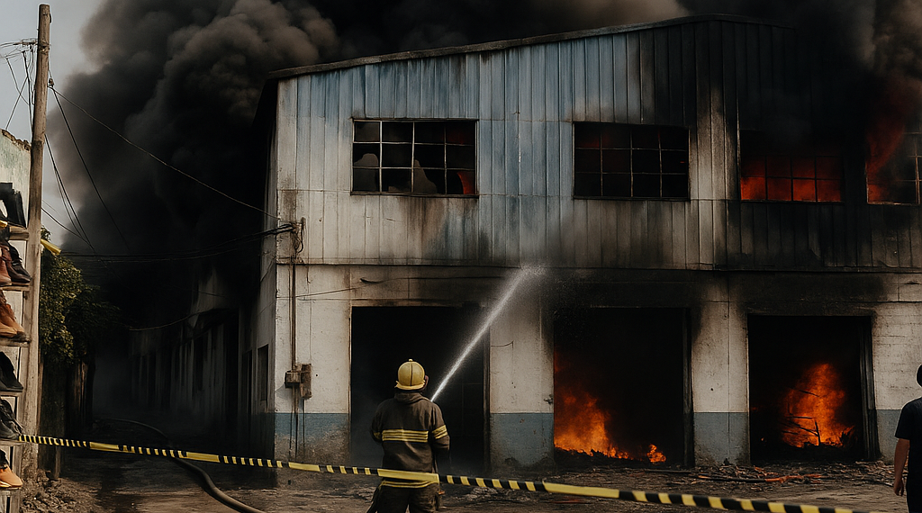 China: un devastador incendio en una fábrica de calzado dejó al menos 28 muertos