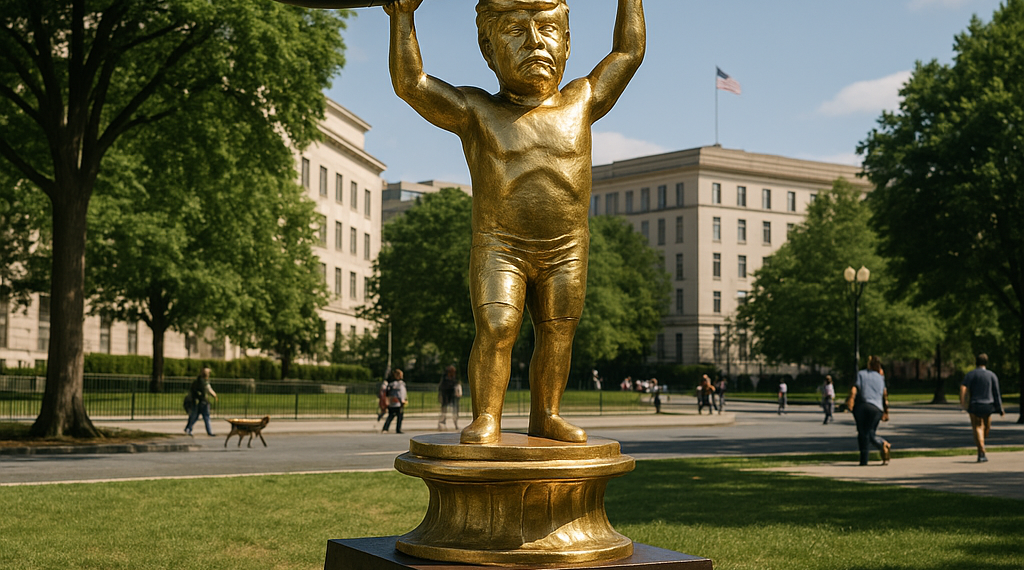 'Trophy' installation on the National Mall skewers Trump's war in Iran