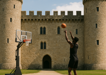 ¡En el reino! Jimmy Butler entrenando en el patio de un castillo en Francia