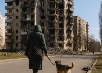 Los vecinos de Kiev que permanecen en su barrio cuando arrecian los proyectiles de Rusia: "Somos inamovibles"