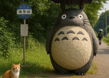 Screenshot from the animated film My Neighbor Totoro