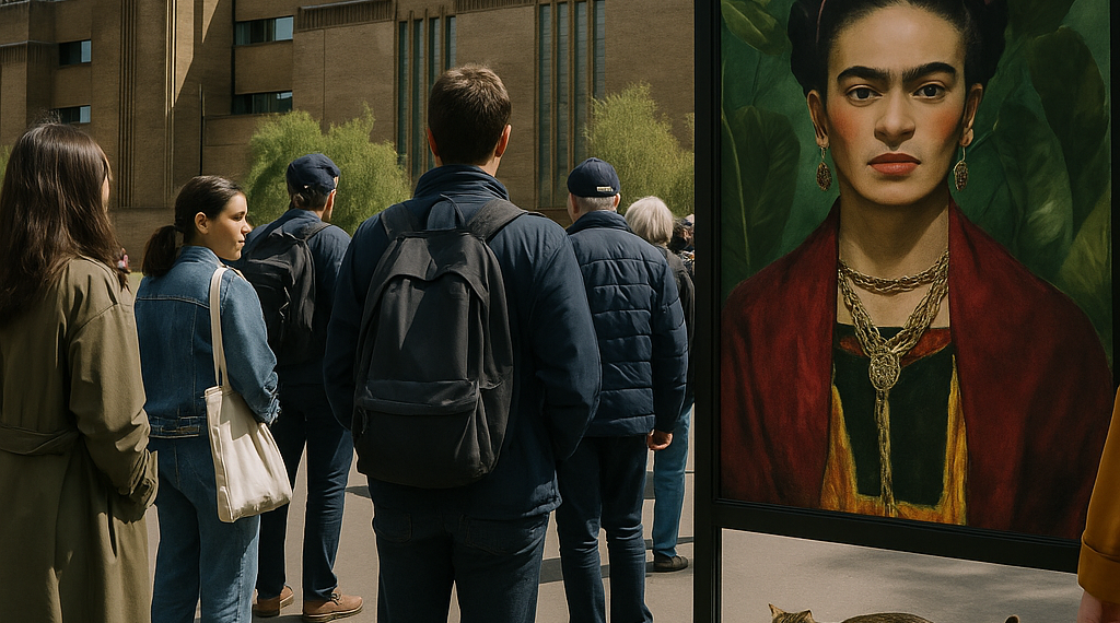 Uno de los murales contemporáneos inspirados en Frida Kahlo que expone la Tate Modern de Londres.