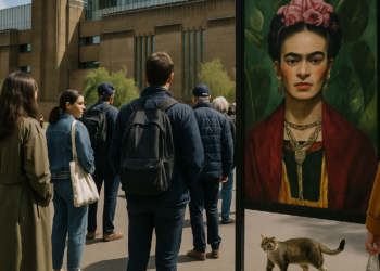 Uno de los murales contemporáneos inspirados en Frida Kahlo que expone la Tate Modern de Londres.