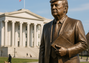 The new sculpture by George Lundeen is part of Trump's broader plans