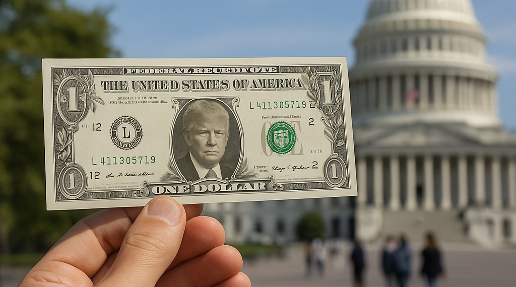 Emite EU moneda de un dólar con la cara de Trump