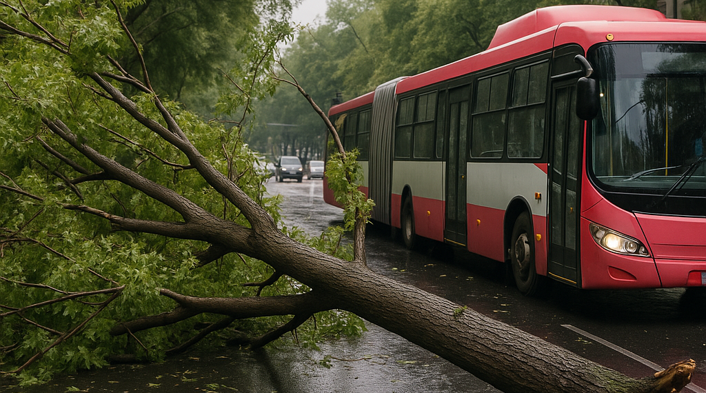 Lluvias tiran 20 árboles y afectan Metro y Metrobús en CDMX