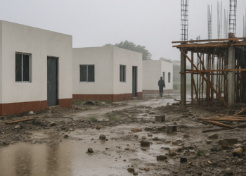 Lluvias afectan frente de obra de Vivienda para el Bienestar en Veracruz