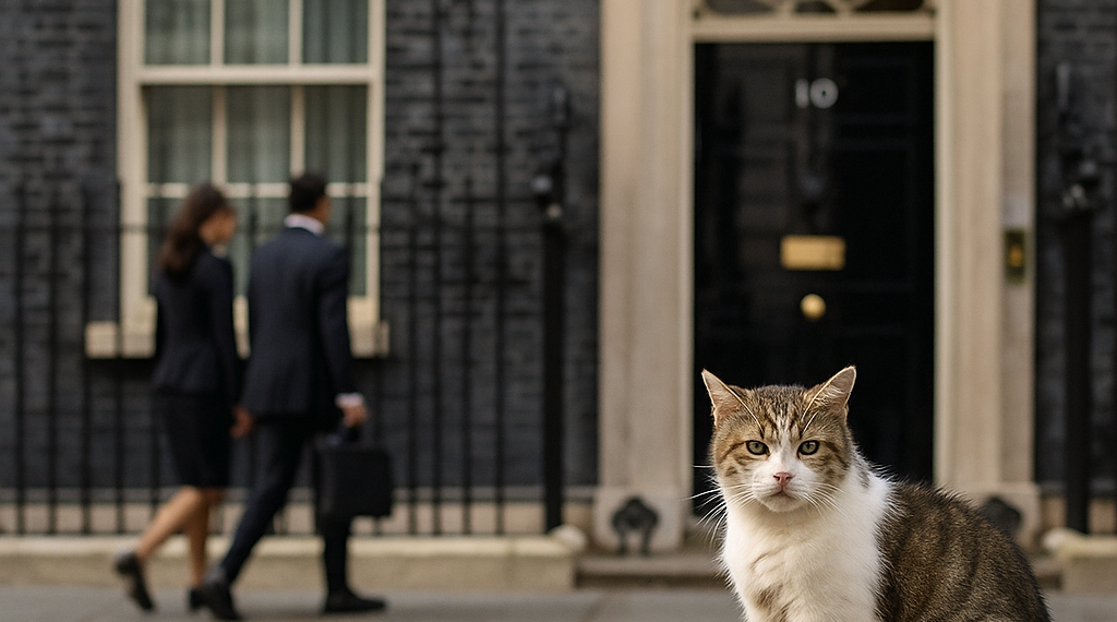 Los primeros ministros van y vienen en Downing Street, pero el gato Larry permanece