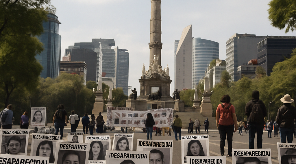 Protestan por desaparecidos en inmediaciones del Ángel