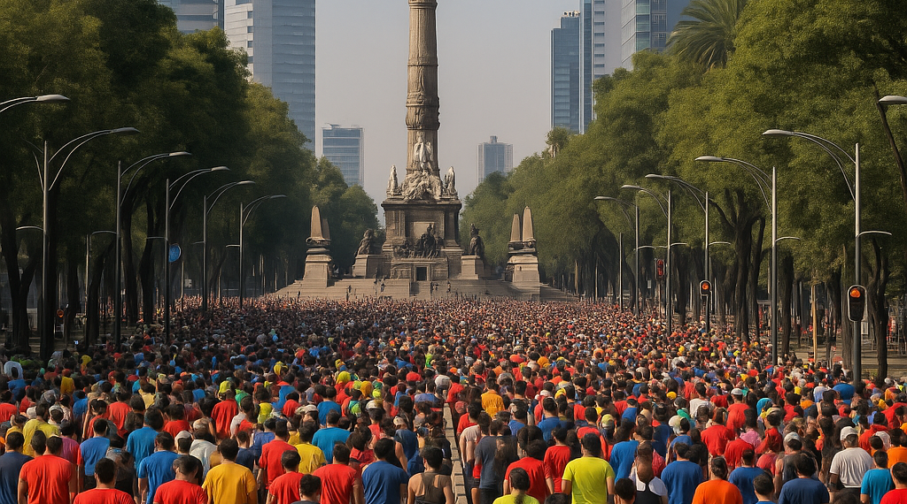 Más de 35,000 corredores llenan calles en el Medio Maratón CDMX 2026; kenianos dominan competencia