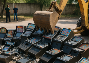 Michoacán frena ingreso mensual de 8.6 mdp al crimen con la destrucción de 721 tragamonedas: Bedolla