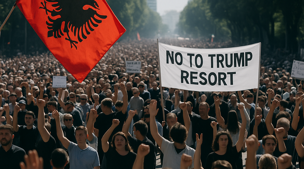 Miles de personas protestan en Albania contra proyecto turístico ligado a Trump